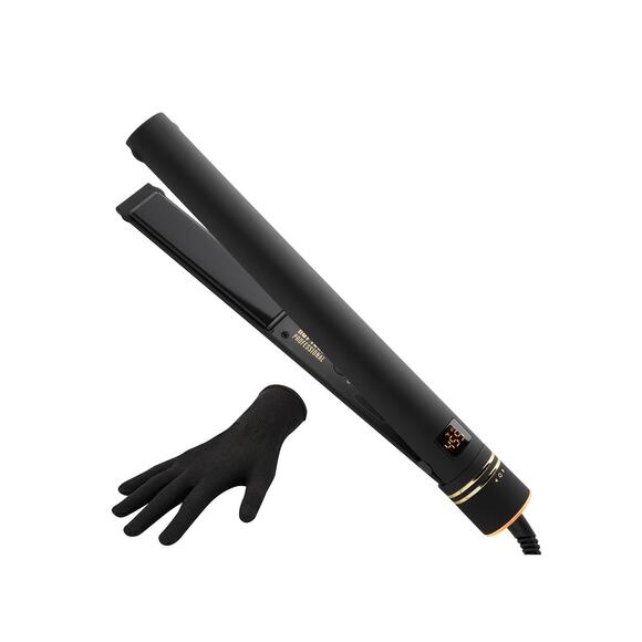 Hot Tools Pro Artist Black Gold Evolve Ionic Salon Hair Flat Iron, (1 in) - Picture 1 of 10